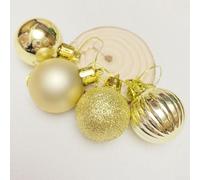 Lot de 24 boules de Noël en plastique pour décoration de sapin de Noël et de mariage, 30 mm de diamètre, adaptées pour les immeubles de bureaux, les restaurants et les hôtels (doré)