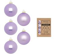 Lot de 24 boules de Noël, en verre, 3 cm, dans une boîte en carton, petites boules de Noël, lilas, brise lilas