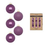 Lot de 24 boules de Noël en verre - 3 cm - Mat et brillant - Mini boules de Noël pour Noël - Décoration de Noël et décoration de sapin de Noël - Mauve sauvage