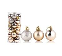 Lot de 24 boules de Noël incassables à suspendre pour sapin de Noël, Noël, vacances, mariage, décoration d'intérieur, festival, cadeau de Noël (Champagne 4 cm)