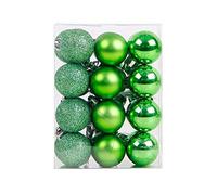 Lot de 24 Boules de Noël incassables de 3 cm emballées dans Un Baril en Plastique incassable pour Sapin de Noël, décoration de Petit Sapin, Mariage, Anniversaire (Vert)