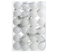 Lot de 24 boules de Noël incassables de 30 mm à suspendre pour sapin de Noël, vacances, fête de mariage, blanc