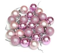 Lot de 24 Boules de Noël incassables pour Sapin de Noël - 30 mm - Décorations de Noël à Suspendre - Brillantes, Mates, pailletées