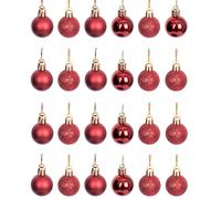Lot de 24 Boules de Noël incassables pour Sapin de Noël - 30 mm - Décorations de Noël à Suspendre - Brillantes, Mates, pailletées