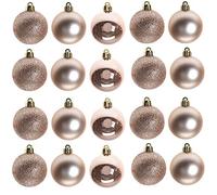 Lot de 24 Boules de Noël incassables pour Sapin de Noël - 50 mm - Décorations de Noël à Suspendre - Brillantes, Mates, pailletées
