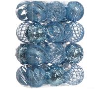 Lot de 24 boules de Noël pour décoration de sapin de Noël avec matériau PS et échelle minimaliste harmonieuse (Azure)
