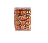 Lot de 24 boules de Noël pour décorations de sapin de Noël à suspendre dans une boîte carrée/rectangulaire aléatoire, cuivre