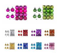 Lot de 24 boules de Noël pour sapin de Noël, décoration pour fête, mariage, hôtel, restaurant, bureau, immeuble (bleu lac)