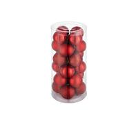Lot de 24 boules de Noël rouges 24 boules de Noël rouges rouge