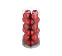 Lot de 24 boules de Noël rouges mate brillante ou pailletée 4cm rouge
