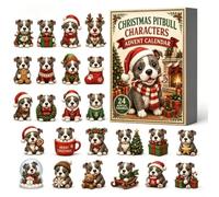 Lot de 24 boules de Noël sur le thème du chien pour compte à rebours (style | 24 compartiments uniques, ornements surprise quotidiens, motifs bouledogues, festifs pour le compte à rebours