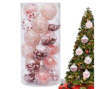 Lot de 24 boules de Noël transparentes - Décoration d'intérieur pour Noël, Nouvel An, fête, bureau, dortoir, fenêtre, porte, cage d'escalier
