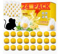 Lot de 24 Boules Naturelles à l'huile de Menthe poivrée - avec sachets - Placement Pratique pour la prévention - Convient pour la Maison, Le Jardin, la Voiture et Le Garage