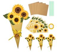 Lot de 24 bouquets de fleurs en papier à faire soi-même - Cadeau de remerciement - Faites votre propre bouquet de fleurs - Cartes de vœux pour anniversaire, fête des enseignants, école, salle de