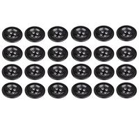 Lot de 24 boutons noirs à coudre 18 mm pour bretelles et pantalons 28L
