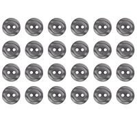 Lot de 24 boutons ronds en plastique à coudre pour chemises, chemisiers, plats et nacrés - 11 mm - Gris - 18 L