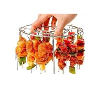 Lot de 24 brochettes à brochettes en acier inoxydable pour barbecue, accessoires Airfryer et grille ronde | Compatible avec Airfryer, friteuse à air chaud, four (version épaissie de calibre 15)
