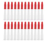 Lot de 24 buses de calfeutrage en silicone blanc et joint rouge, embouts de distributeur de fil standard réutilisables pour éviter l'encrassement