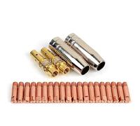 Lot de 24 buses de soudage Mig pour soudeur, torche, consommables avec support de pointe dorée, embouts de contact, buse de gaz 15AK MB15 Mig Torch Buse