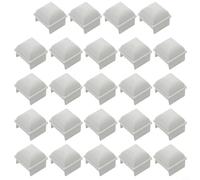 Lot de 24 cache-poteaux carrés de clôture de piscine de 3,8 x 3,8 cm - Manchons blancs en polypropylène pour poteaux creux de piscine hors sol