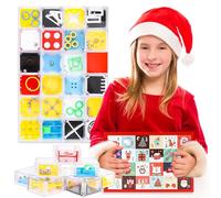 Lot de 24 calendriers de l'Avent 2024 - Jeu de patience pour enfants - Calendrier de l'Avent - Compte à rebours de Noël - Mini jeu de réflexion - Cadeau de Noël pour enfants