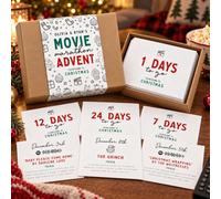 Lot de 24 calendriers de l'Avent de Noël, cartes de vœux compte à rebours | Dévoilez une note douce tous les jours avec 24 cartes festives, parfaites pour les fêtes de fin d'année.