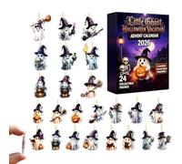 Lot de 24 calendriers de l'Avent d'Halloween 2026 en acrylique 2D à suspendre avec cadre de présentation éclairé, calendrier de compte à rebours de fantôme d'Halloween pour décoration d'intérieur