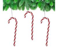 Lot de 24 Cannes à Sucre décoratives - Rouge/Blanc avec Crochet de Suspension - pour Sapin de Noël, décoration de Noël, décoration de l'Avent, Cadeau de Lutin