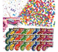 Lot de 24 canons à confettis biodégradables - Pistolet à confettis - Pour fête, anniversaire, mariage, Noël