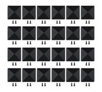 Lot de 24 capuchons de poteau de clôture en plastique noir avec profil pyramidal compatible avec poteaux de 10,2 x 10,2 cm et points de fixation pré-percés