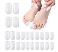 Lot de 24 capuchons d'orteils en silicone - Housses de protection en gel respirantes pour grands et petits orteils contre les ampoules, les cors et les orteils en marteau (4 pièces L + 4 pièces M + 16