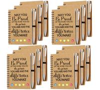 Lot de 24 carnets de remerciement inspirants pour collègues, 12 blocs-notes à spirale A6 avec notes, 12 stylos, cadeaux en vrac pour collègues, cadeaux de départ, cadeau d'appréciation pour employé