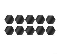 Lot de 24 carreaux de miroir hexagonaux élégants en acrylique pour transformer votre espace avec style (S 24 pièces, noir)