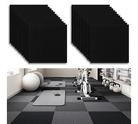 Lot de 24 carreaux de moquette autocollants - 30 x 30 cm - En feutre aiguilleté - Antidérapant - Pour bureau, commerce, maison, chambre à coucher, couloir - Noir