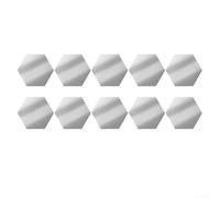 Lot de 24 carreaux muraux hexagonaux dorés en acrylique pour décoration d'intérieur, pas de colle nécessaire, faciles à décoller et à installer (M, argenté)