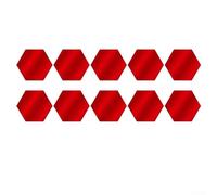 Lot de 24 carreaux muraux hexagonaux dorés en acrylique pour décoration d'intérieur, pas de colle nécessaire, faciles à décoller et à installer (L 24 pièces, rouge)