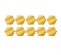 Lot de 24 carreaux muraux hexagonaux dorés en acrylique pour décoration d'intérieur, pas de colle nécessaire, faciles à décoller et à installer (S 24 pièces, doré)