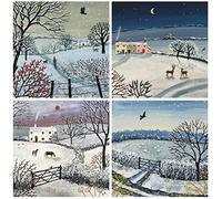 Lot de 24 cartes de Noël caritatives Chaque lot de cartes de Noël dispose de 4 motifs différents sur le thème du pays des merveilles d'hiver. Respectueux de l'environnement et fabriqué au Royaume-Uni