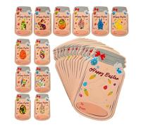 Lot de 24 cartes de Pâques amusantes, cartes d'échange pour salle de classe, cartes postales joyeuses colorées, cartes de notes East Eggs pour échange en classe, (15 cm) Multicolore