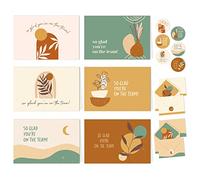 Lot de 24 cartes de remerciement pour employés avec enveloppes et autocollants - 6 motifs vierges à l'intérieur - Cartes de remerciement pour le personnel, cartes d'encouragement de 15,2 x 10,2 cm,