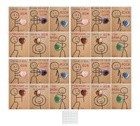 Lot de 24 cartes de Saint-Valentin à collectionner avec motif romantique, cartes de vœux d'amour avec joli imprimé, carte cœur de vacances, illustration amusante, papier de Saint-Valentin pour lui et