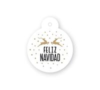 Lot de 24 cartes en forme de boule de Noël Rennes Joyeux Noël Ø4 cm