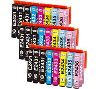 Lot De 24 Cartouches D'Encre 24Xl De Rechange Pour Epson Expression Photo Xp-55 Xp-750 Xp-760 Xp-850 Xp-860 Xp-950 Xp-950 Xp-960 Xp-970 (9Bk/3C/3M/3Y/3Lc/3Lm)