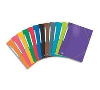 Lot de 24 chemises 3 rabats à élastiques SCHOOL LIFE en carte pelliculée 300g. Format A4. Coloris assortis G