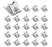 Lot de 24 clips d'étagère de congélation en acier inoxydable, support d'étagère de refroidissement, boucles carrées de rechange pour réfrigérateur