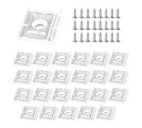 Lot de 24 clips pour bande LED, support de montage transparent 8-12 mm, clips de fixation pour bandes LED étanches et non étanches et bandes néon, avec vis pour montage mural et au plafond (12 mm)