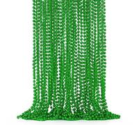 Lot de 24 colliers de perles vertes, accessoires de Noël, colliers de perles Mardi Gras pour homme et femme, festival, parade, accessoires pour Mardi Gras Saint Patrick, fête de Noël, fournitures de