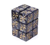 Lot de 24 compteurs de dés MTG + 1/+1 jetons de compteur de vie avec sac de rangement gris - Dés D6 vibrants, dés parfaits de 16 mm pour MTG, JCC et jeux de cartes (noir perle)