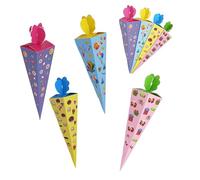 Lot de 24 Cônes de Fête Scolaire à Bonbons Petits Sacs Pliables à Remplir Sacs d'École pour Frères et Sœurs Garçons et Filles Idéal pour la Deco Rentree Scolaire et les Fêtes Bonbon Anniversaire