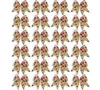 Lot de 24 couronnes de Noël en polyester avec nœud papillon - Décoration festive pour mur et bureau - Blanc et vert - Pour décoration de maison ou de bureau (kaki)